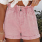 Fashionable And Versatile Washed High Waisted Shorts For Women