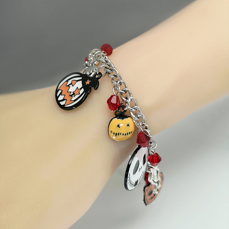 Bracelet Halloween avec crâne de citrouille fantôme bijoux drôles