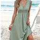 Women's Solid Color And V-neck Lace Lace Hollow-out Stitching Dress