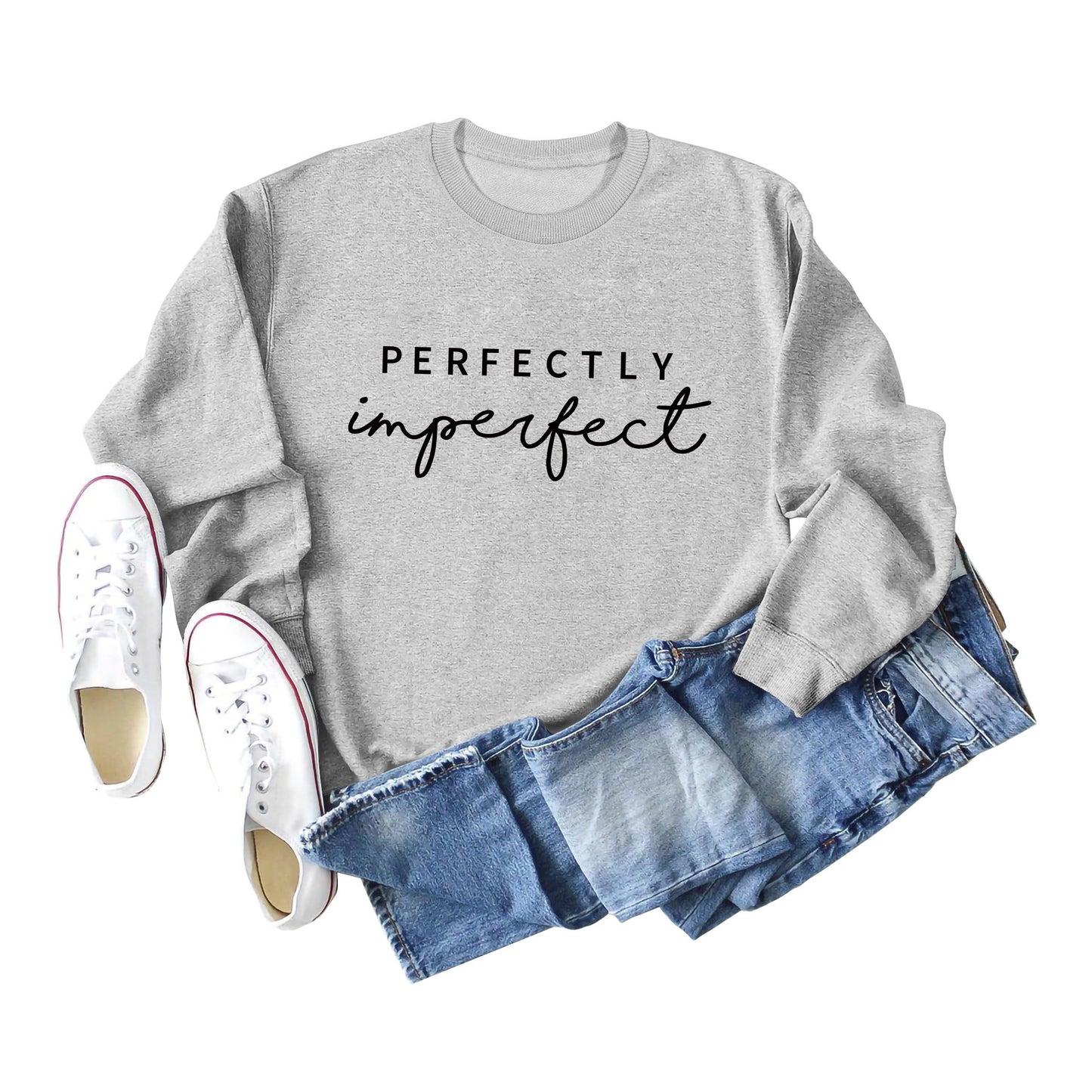 PERFECTLY Imperfect Simple Round Neck Women's Long Sleeve Sweater