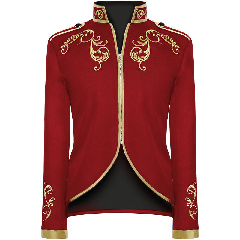 Halloween Men's Fashionable Jacket Court Prince Golden Embroidered Suit Sports Jacket