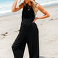 Summer  Casual Loose Slim Fit Wide Leg Trousers Women Sleeveless Vest Jumpsuit Women