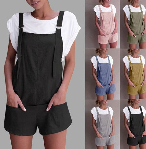 Youthful Cotton Overall Shorts 4 Colors