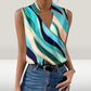 Women's Fashionable Color Abstract Graphic V-neck Vest