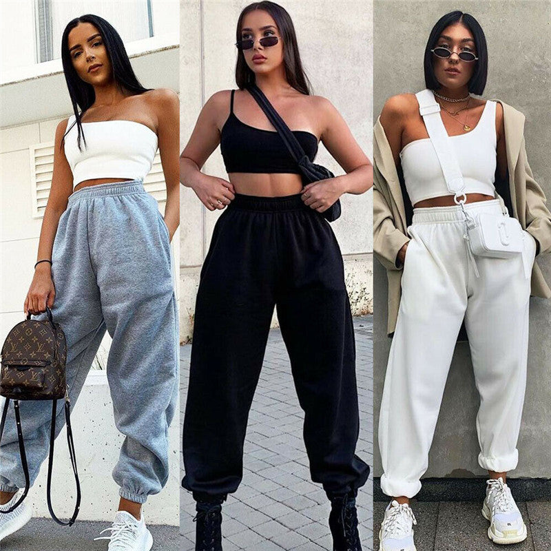 High waist sports trousers