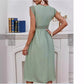 Women's Solid Color And V-neck Lace Lace Hollow-out Stitching Dress