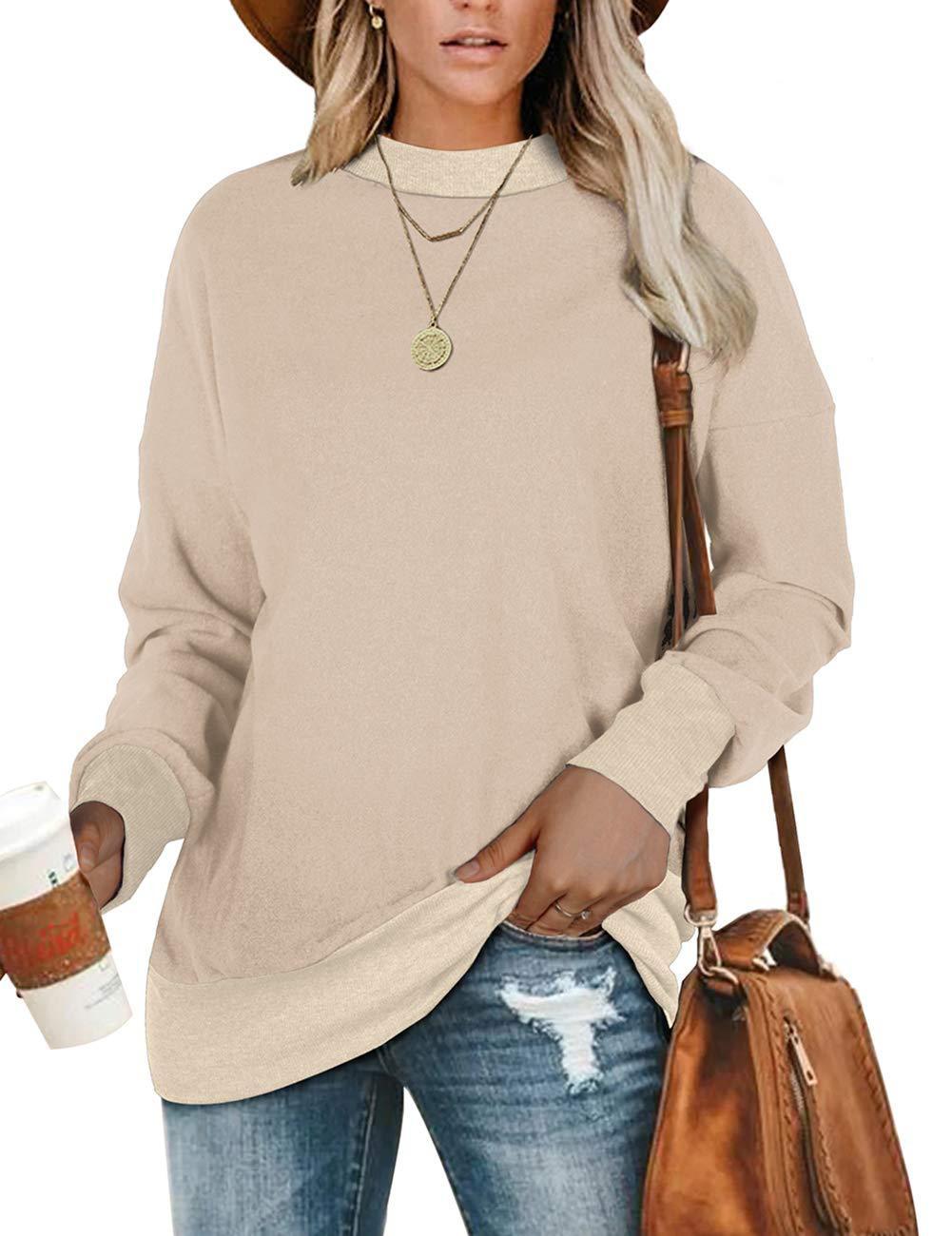 Round Neck Long-Sleeved Solid Color Sweater