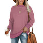 Round Neck Long-Sleeved Solid Color Sweater