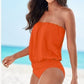 Solid Color Multi-code Tube Top Strapless Shoulders Sexy One-piece Swimsuit Beach Triangle Swimsuit