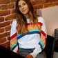 Spring And Summer Rainbow Pullover Casual Long Sleeve Sweatshirt