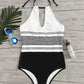 One-piece striped swimsuit