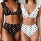 new hot Dot Floral border high waist swimsuit Beachwear swimsuit for women