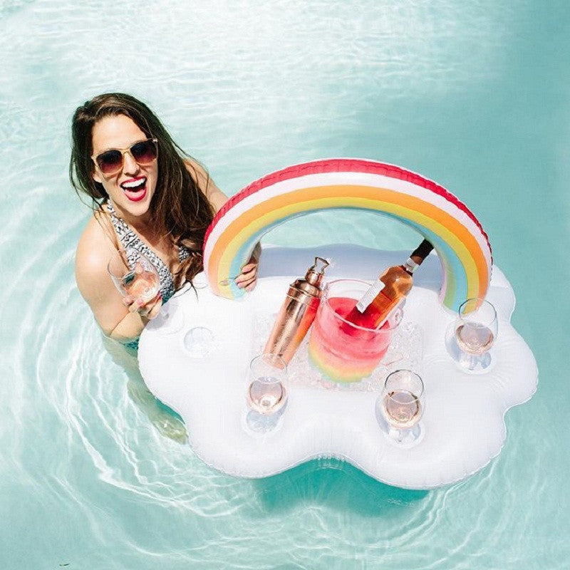 Gay Pride Rainbow Inflatable Pool Float Cooler