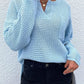 Women's Top Knitted Pullover Long Sleeve V-neck Pocket Solid Color Sweater