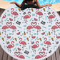 Flamingo round beach towel