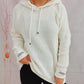 Women's Loose Hooded Knitted Patch Solid Color Sweater