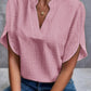 Summer Short-sleeved Chiffon Shirt New V-neck Shirt Women's Casual Versatile Clothing