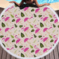 Flamingo round beach towel