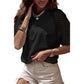 Women's Solid Color Casual Style Lace Stitching Loose Short Sleeve