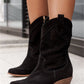 Mid-heel Burnt-out Suede Low-cut Women's Boots