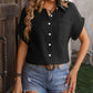 Summer Loose Short Sleeve Pocket Casual Champray Shirt Womens Clothing