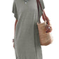 Women's Batwing Sleeve Solid Color Crew Neck Split Casual Dress