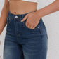 French Style All-matching Slim-fitting Mid-waist Wide Leg Jeans