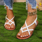 Casual Women's Flip-toe Woven Flat Beach Sandals