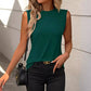 Summer Women's Solid Color Round Neck Sleeveless Loose T-shirt Shirt Vest