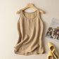 Artistic Retro Loose Solid Color Cotton Linen Vest Women's Top