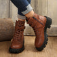 Martin Boots For Women Autumn And Winter New Plus Size Round Head Chunky Heel Casual Mid-calf