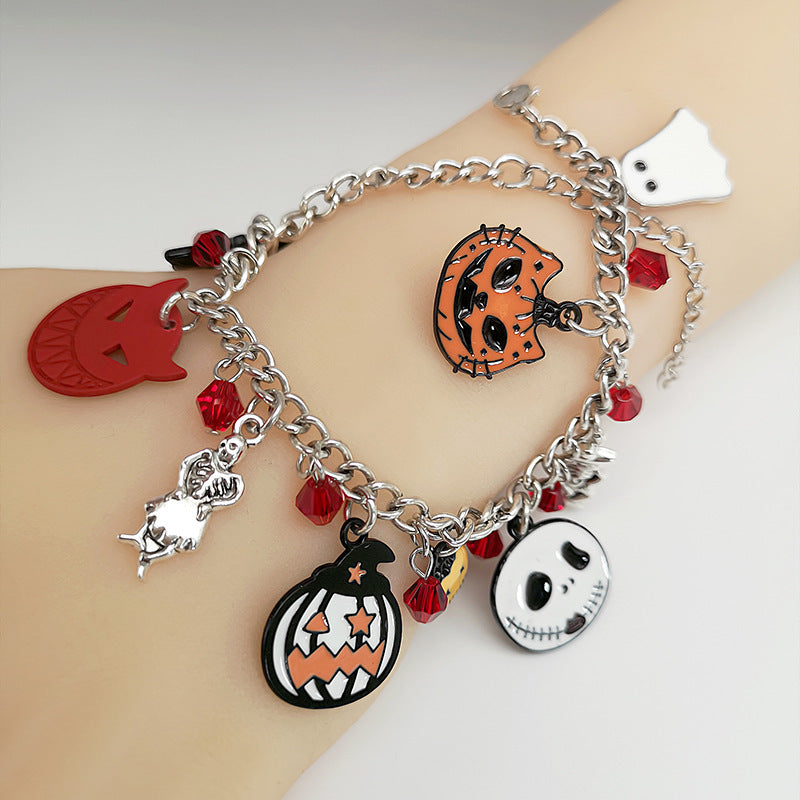 Bracelet Halloween avec crâne de citrouille fantôme bijoux drôles