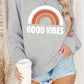 Rainbow Letter Plus Size Round Neck Sweater