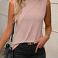 Summer Women's Solid Color Round Neck Sleeveless Loose T-shirt Shirt Vest