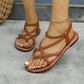 Casual Women's Flip-toe Woven Flat Beach Sandals