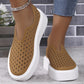 Fashion Hollow Flats Shoes Casual Versatile Thick Sole Slip-on Shallow Shoes For Women