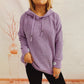 Women's Loose Hooded Knitted Patch Solid Color Sweater