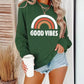 Rainbow Letter Plus Size Round Neck Sweater