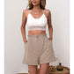 Cotton And Linen Loose Pants Casual Women's Elastic Waist Wide Leg Shorts