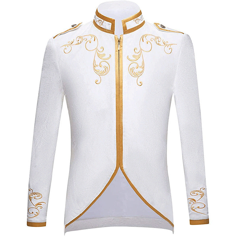 Halloween Men's Fashionable Jacket Court Prince Golden Embroidered Suit Sports Jacket