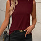 Summer Women's Solid Color Round Neck Sleeveless Loose T-shirt Shirt Vest