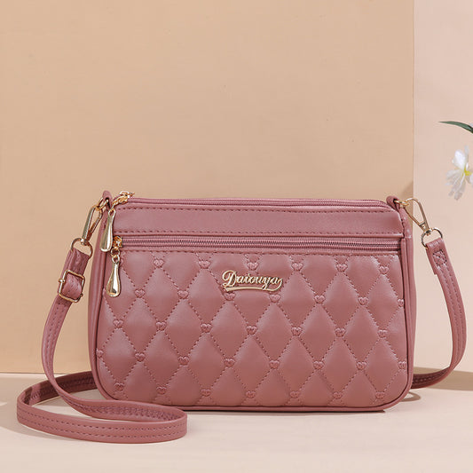 Simple Fashion Solid Color Embroidered Chanel's Style Crossbody Bag