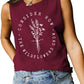 Consider How Flowers And Plants Letter Print Loose Vest