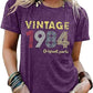 Vintage 1984 Women's Letter Print Party Top