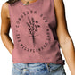 Consider How Flowers And Plants Letter Print Loose Vest