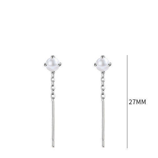 Pearl Female Stud Earrings Special-interest Design I Simple