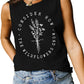 Consider How Flowers And Plants Letter Print Loose Vest