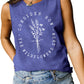 Consider How Flowers And Plants Letter Print Loose Vest