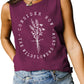 Consider How Flowers And Plants Letter Print Loose Vest