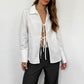 Women's Fashion Lace-up Loose Casual Shirt